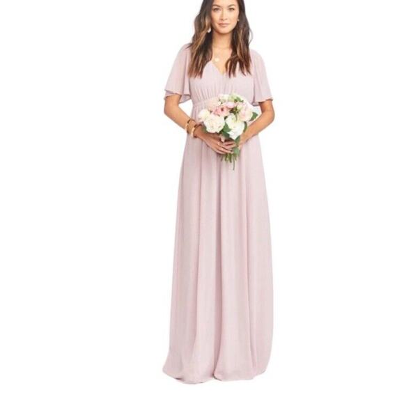 Show Me Your Mumu NWT Emily Empire Maxi Dress in Dusty Blush Crisp Sz XXS NWT C9 - Picture 5 of 5